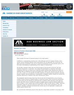 Get on Board: Yes, Maritime Law is Different