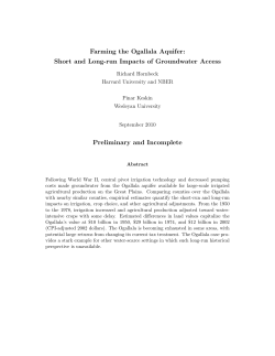 Farming the Ogallala Aquifer: Short and Long-run