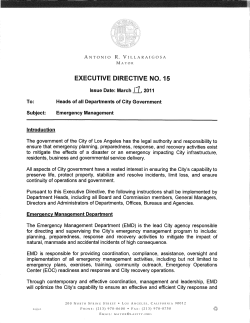 EXECUTIVE DIRECTIVE NO. 15