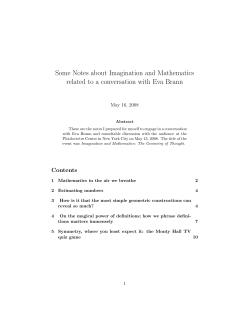 Some Notes about Imagination and Mathematics