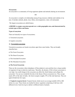 1Ecosystem: An ecosystem is a community of living organisms