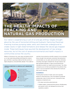 The healTh ImpacTs of frackIng anD naTural gas proDucTIon