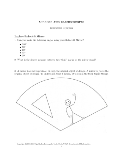Mirrors and Kaleidoscopes - UCLA Department of Mathematics