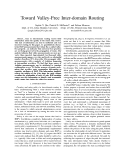 Toward Valley-Free Inter-domain Routing
