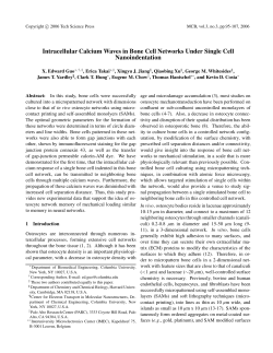 Intracellular Calcium Waves in Bone Cell Networks
