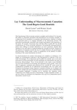 Lay Understanding of Macroeconomic Causation: The Good