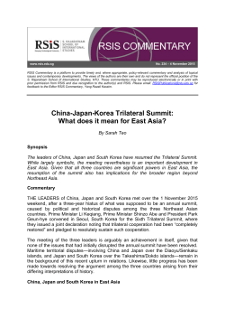China-Japan-Korea Trilateral Summit: What does it mean for East