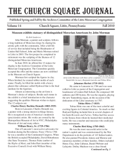 The church square Journal - Lititz Moravian Congregation