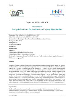 Analysis Methods for Accident and Injury Risk Studies