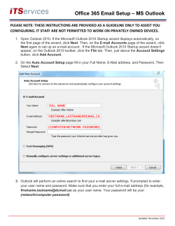 Office 365 Email Setup &ndash; MS Outlook