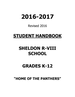 Student Handbook 2016-2017 - Sheldon R-VIII