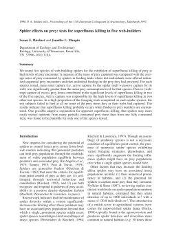 Spider effects on prey: tests for superfluous killing in five web