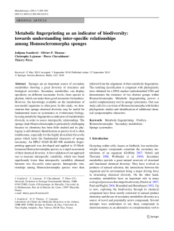 Metabolic fingerprinting as an indicator of biodiversity: towards