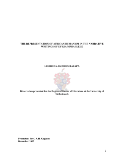 The representation of African humanism in the narrative writings of