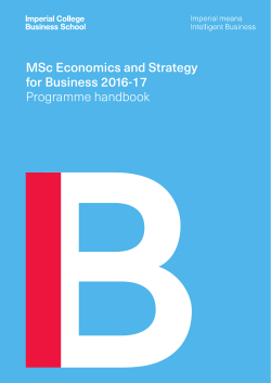 MSc Economics and Strategy for Business 2016