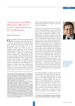 The Failure of the WTO Ministerial Meeting in Cancun: Implications