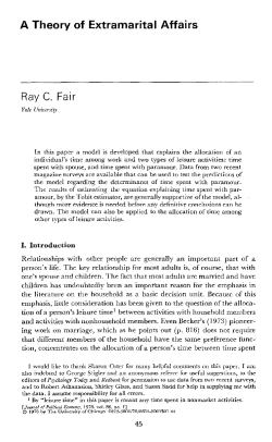 A Theory of Extramarital Affairs
