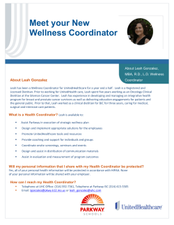 Leah Gonzalez, Wellness Coordinator