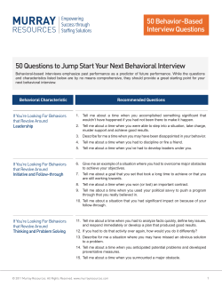 50 Behavior-Based Interview Questions