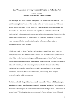 Seni Moden as an Evolving Term and Practice in Malaysian Art