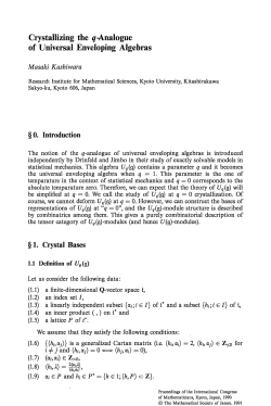 Crystallizing the q-Analogue of Universal Enveloping Algebras (1