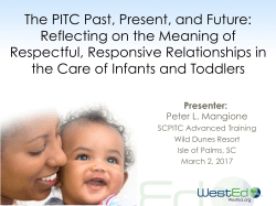 The PITC Past, Present, and Future: Reflecting on the Meaning of