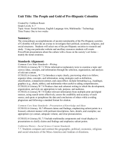 Unit Title: The People and Gold of Pre