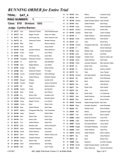 RUNNING ORDER for Entire Trial