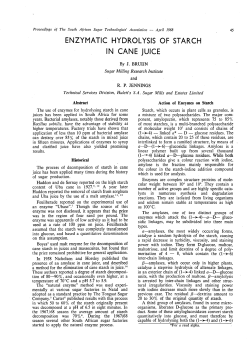 enzymatic hydrolysis of starch in cane juice