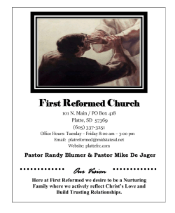 the Bulletin - First Reformed Church of Platte