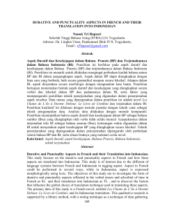 DURATIVE AND PUNCTUALITY ASPECTS IN FRENCH AND