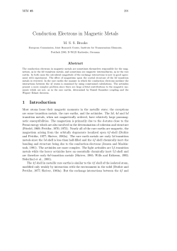 Conduction Electrons in Magnetic Metals