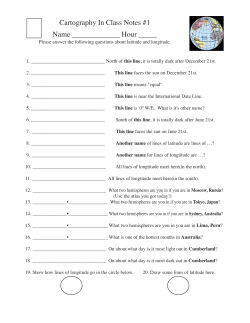 Cartography In Class Notes #1 Name ______ Hour _____