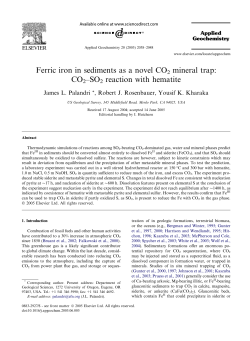 Ferric iron in sediments as a novel CO2 mineral trap: CO2&ndash;SO2