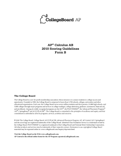 AP&reg; Calculus AB 2010 Scoring Guidelines Form B