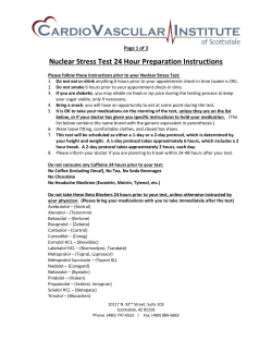 Nuclear Stress Test 24 Hour Preparation Instructions