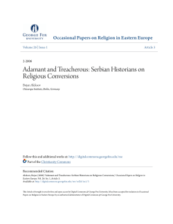 Adamant and Treacherous: Serbian Historians on Religious