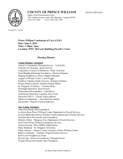 June 9, 2016 CoC Minute - Prince William County Government