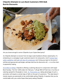 Chipotle Attempts to Lure Back Customers With Bulk Burrito Discounts