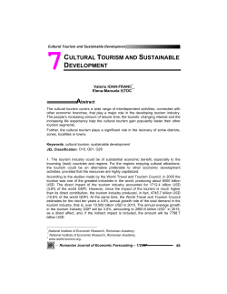 CULTURAL TOURISM AND SUSTAINABLE DEVELOPMENT