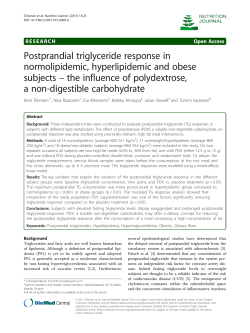 Postprandial triglyceride response in normolipidemic