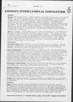 AMNESTY INTERNATIONAL NEWSLETTER