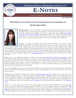 The Syrian Civil War and its Consequences for Hezbollah