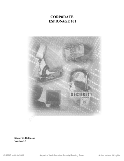 Corporate Espionage 101
