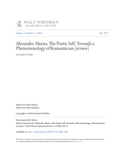 Alexander, Meena. The Poetic Self: Towards a Phenomenology of