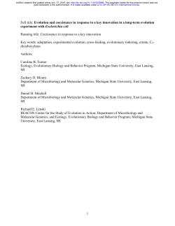 1 Full title: Evolution and coexistence in response to a key