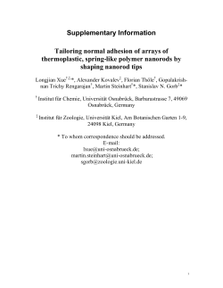 Supplementary Information Tailoring normal adhesion of arrays of