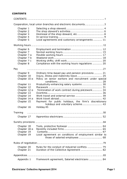 Electricians` Collective Agreement 2014 Page 1