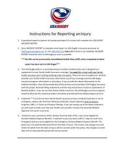 Instructions for Reporting an Injury