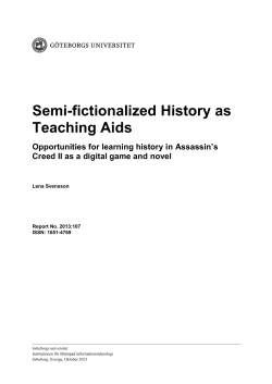 Semi-fictionalized History as Teaching Aids - GUPEA